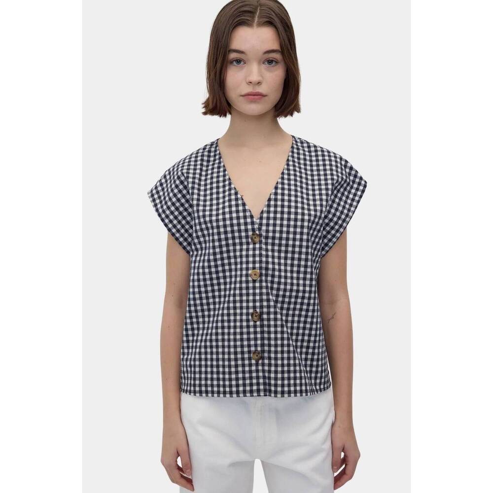 NEW RITA ROW diana top in black gingham
